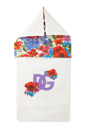 Floral Print Logo Baby Sleeping Bag